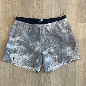 Salomon Men's Black and White Athletic Shorts